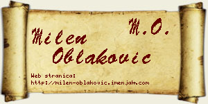 Milen Oblaković vizit kartica